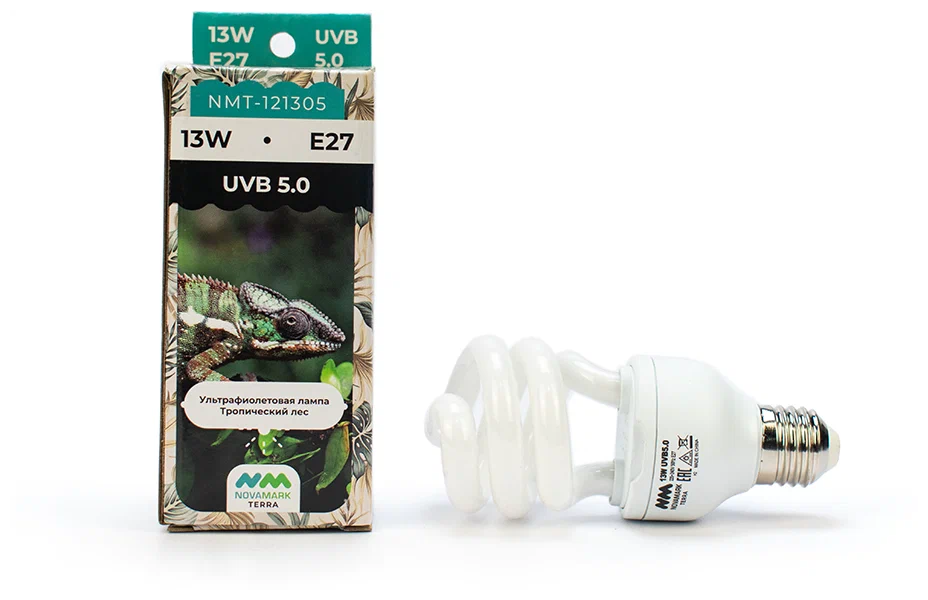 Лампа УФ - NOVAMARK Terra - Тропический лес UVB 5.0, 13 Вт (цоколь Е27)